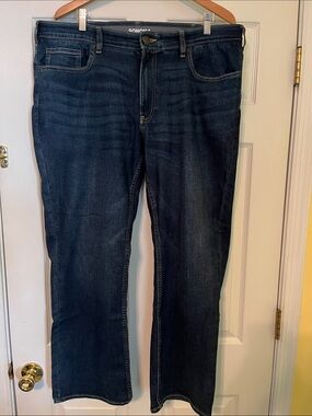 Sonoma Dark Indigo Straight Jeans with Gold Stitching